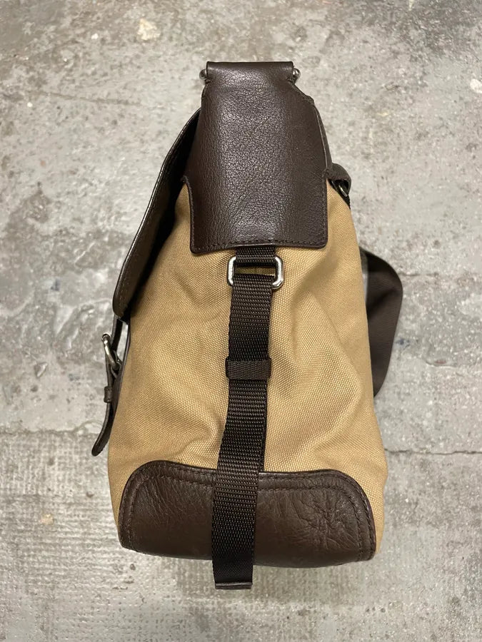 2000s Prada Linea Rossa Beige & Brown Leather Shoulder Bag (OS) PeGEnFI 7