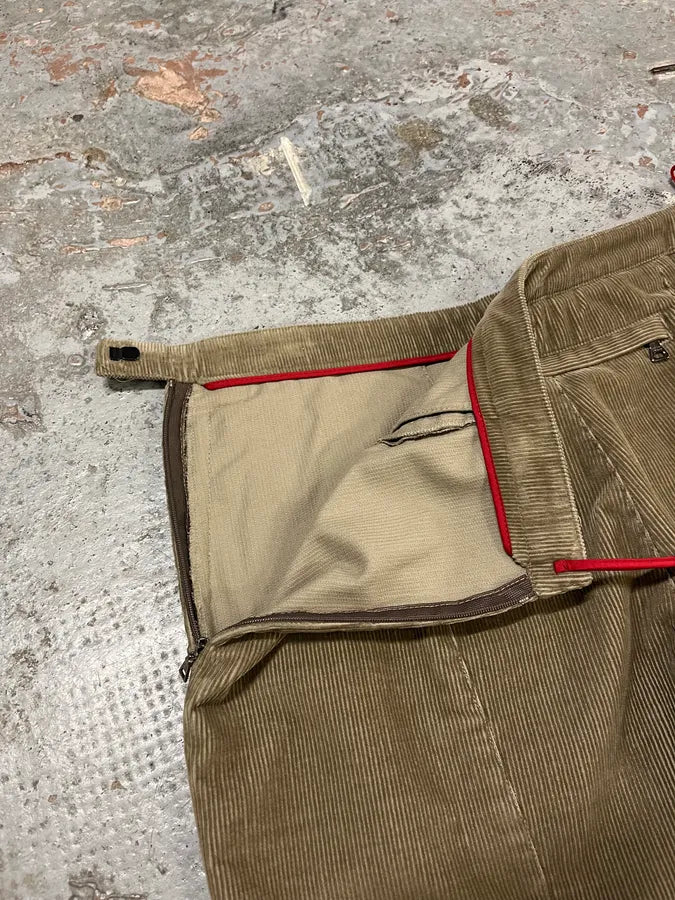 2000s Prada Linea Rossa Beige Corduroy Velvet Pants zOrHvGS 10