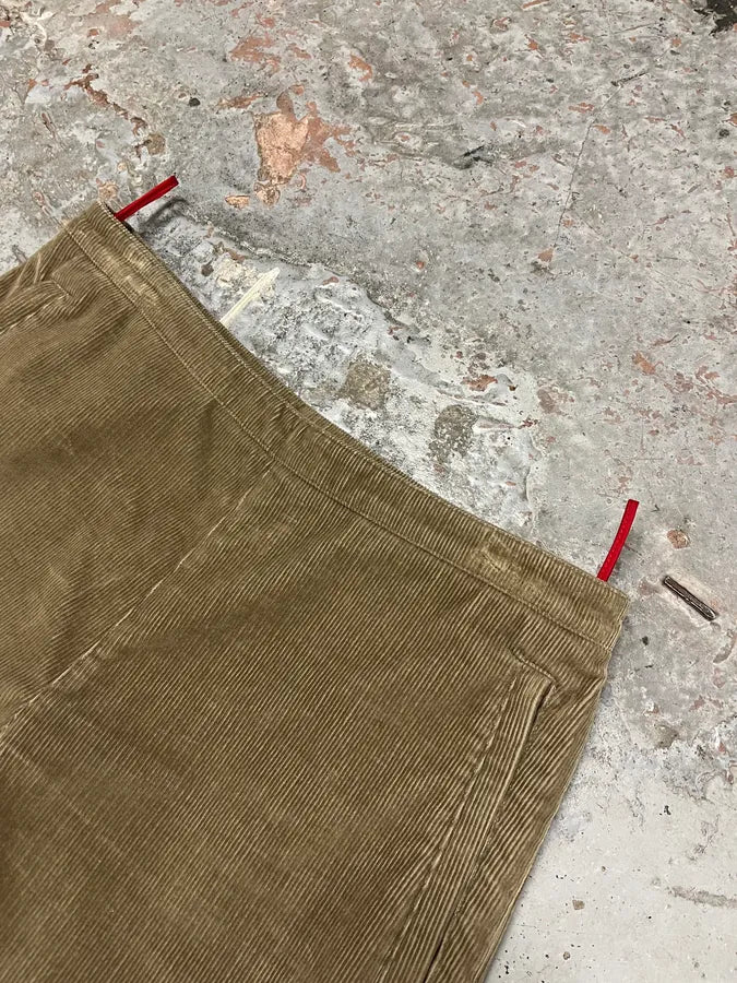 2000s Prada Linea Rossa Beige Corduroy Velvet Pants zOrHvGS 4