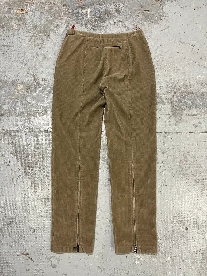 2000s Prada Linea Rossa Beige Corduroy Velvet Pants zOrHvGS 6