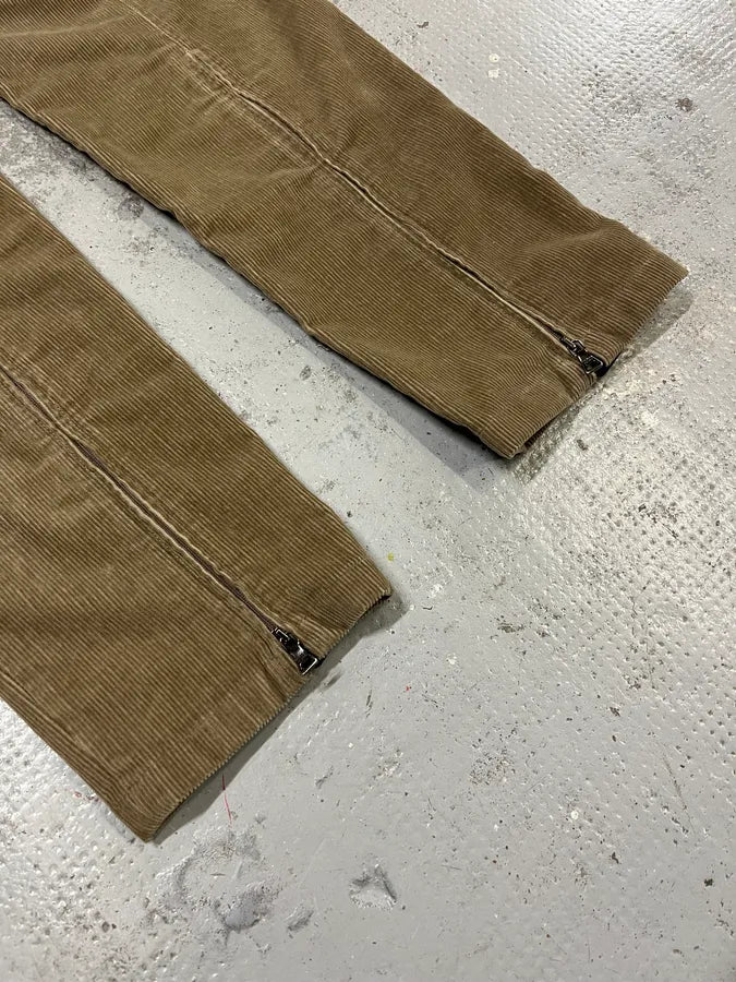 2000s Prada Linea Rossa Beige Corduroy Velvet Pants zOrHvGS 7