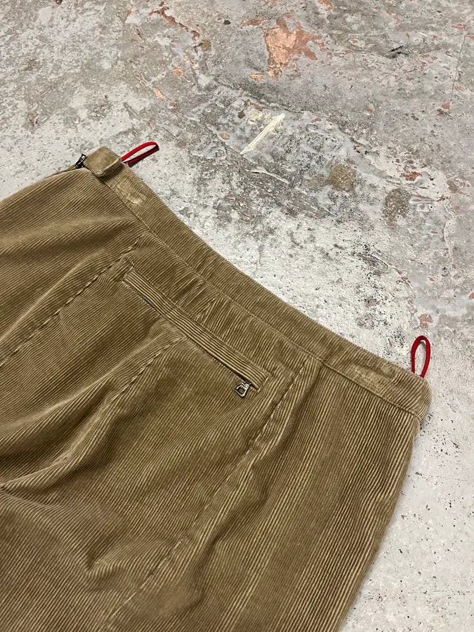2000s Prada Linea Rossa Beige Corduroy Velvet Pants zOrHvGS 8