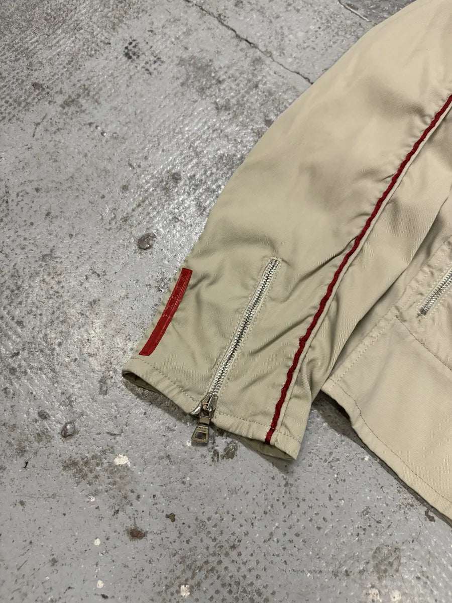 2000s Prada Linea Rossa Beige Nylon Tactical Jacket JXBYLjG 7