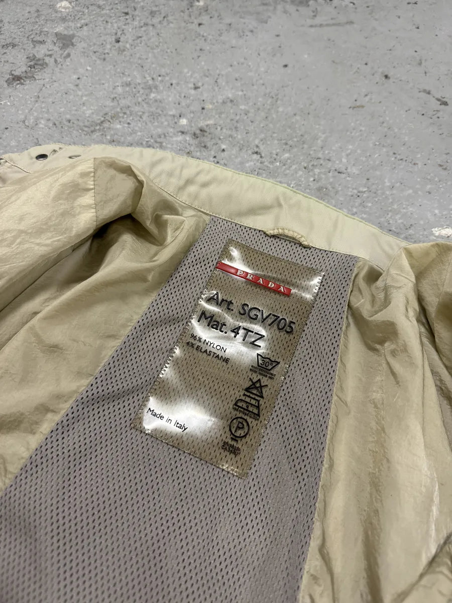 2000s Prada Linea Rossa Beige Nylon Tactical Jacket JXBYLjG 9