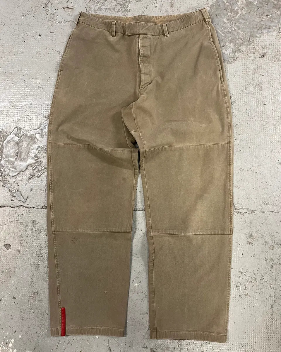 2000s Prada Linea Rossa Beige Pants (M/L) 0