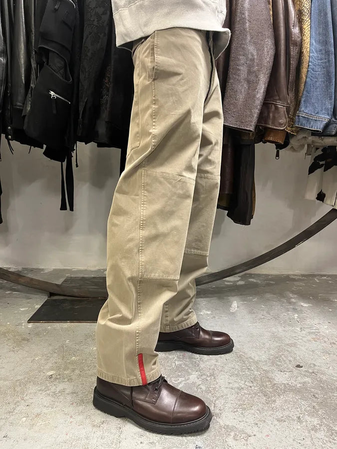 2000s Prada Linea Rossa Beige Pants (M/L) 1