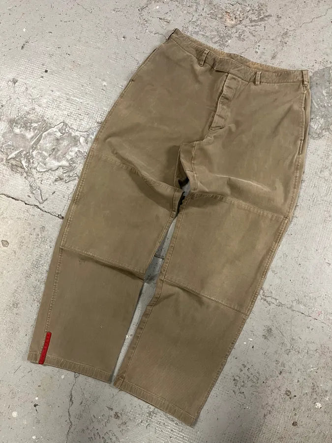 2000s Prada Linea Rossa Beige Pants (M/L) 2