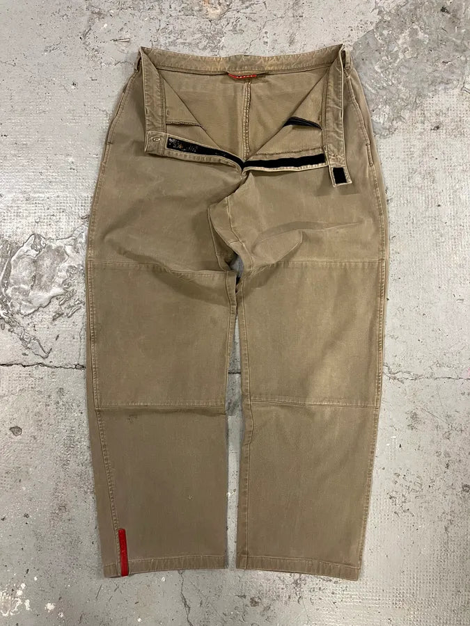 2000s Prada Linea Rossa Beige Pants (M/L) 7