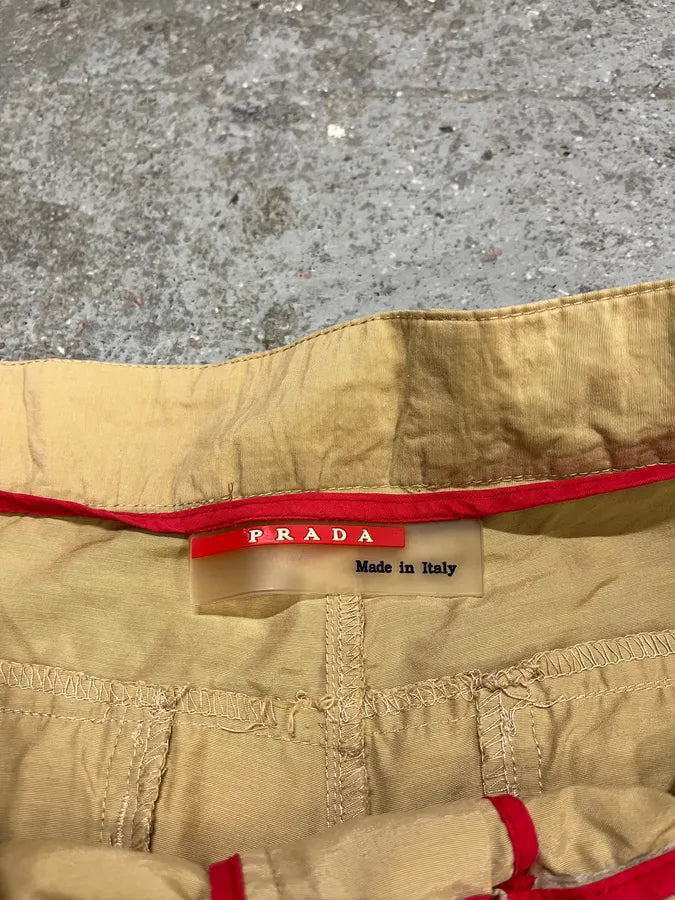 2000s Prada Linea Rossa Beige Utility Cargo Pants OubEroD 2