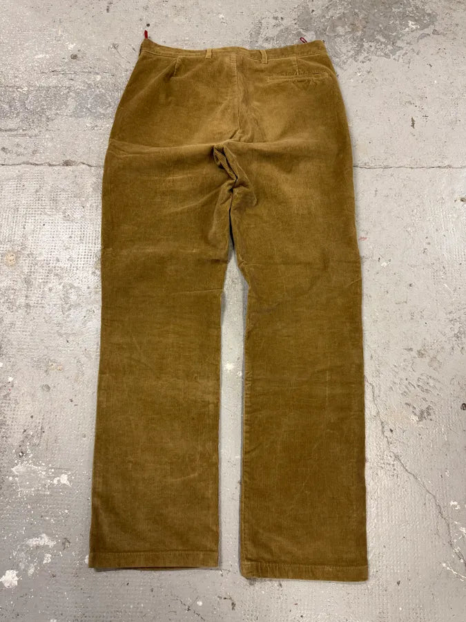 2000s Prada Linea Rossa Beige Velvet Pants (M) 3