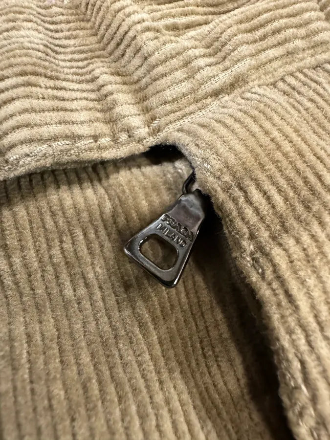 2000s Prada Linea Rossa Beige Velvet Pants (M) 5