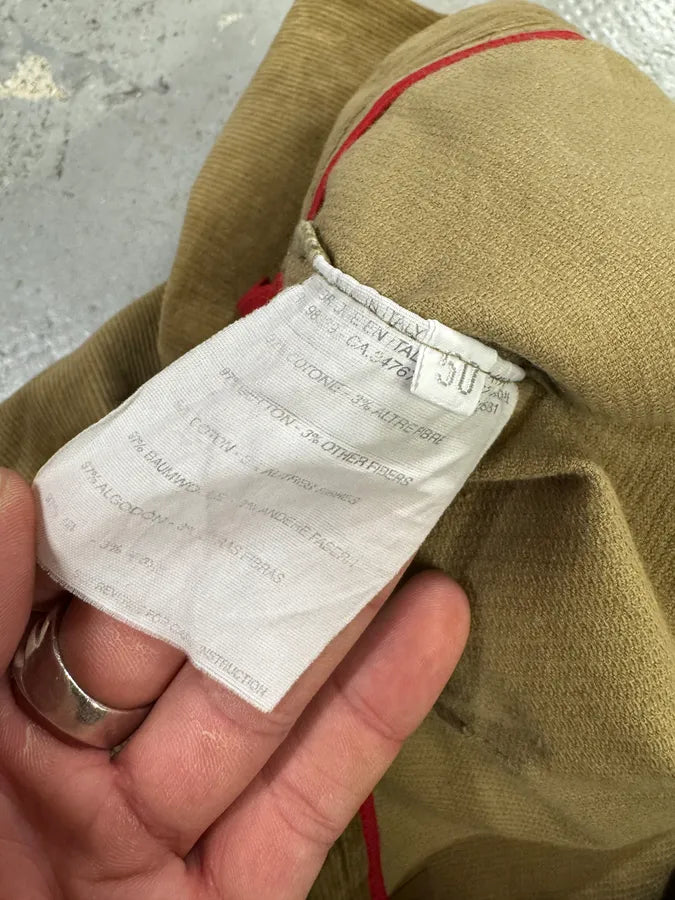2000s Prada Linea Rossa Beige Velvet Pants (M) 6