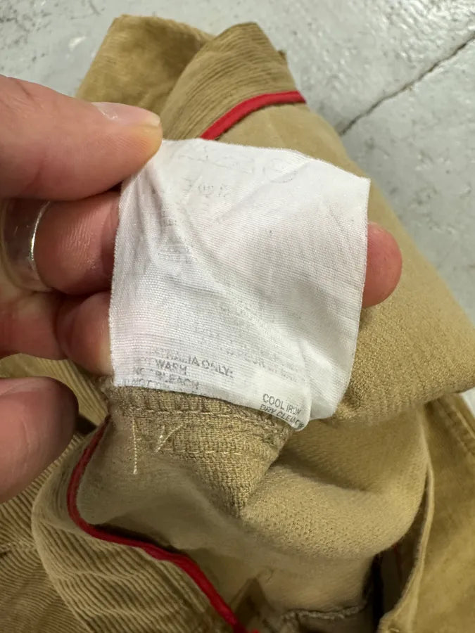 2000s Prada Linea Rossa Beige Velvet Pants (M) 8