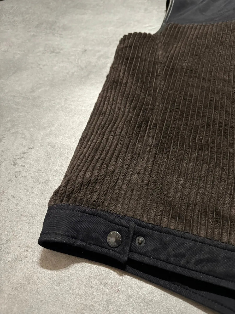 2000s Prada Linea Rossa Black & Brown Velvet-Nylon Sleeveless Jacket (M/L) 4