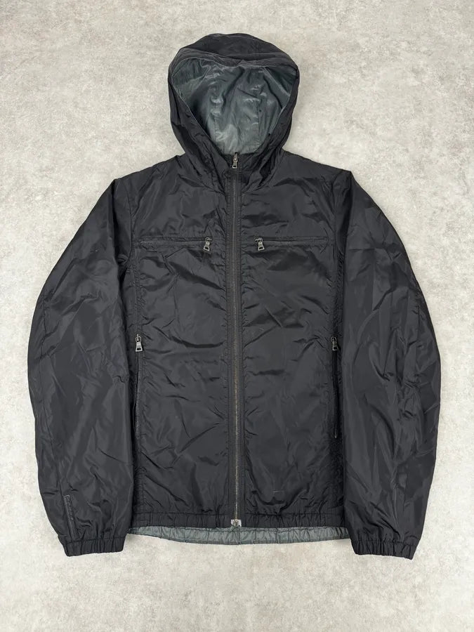 AW2009 Prada Linea Rossa Black & Grey Reversible Jacket fVrKwOC 0