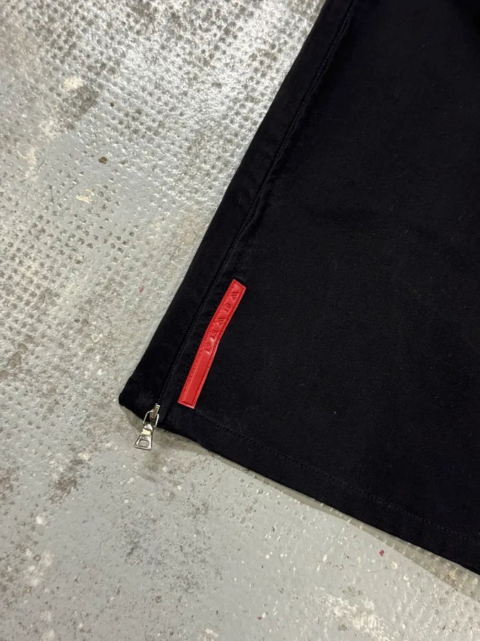 2000s Prada Linea Rossa Black Cozy Pants PrOEmWO 1