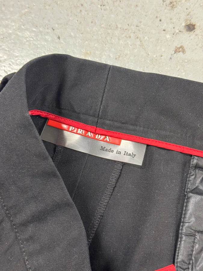 2000s Prada Linea Rossa Black Cozy Pants PrOEmWO 3