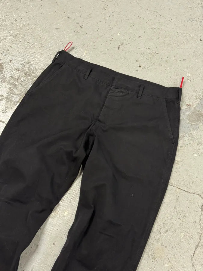 2000s Prada Linea Rossa Black Cozy Pants PrOEmWO 4