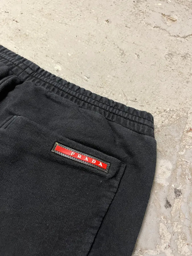 2000s Prada Linea Rossa Black Faded Shorts (L) AluFEhe 7