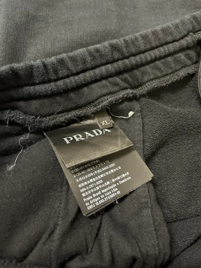 2000s Prada Linea Rossa Black Faded Shorts (L) AluFEhe 9