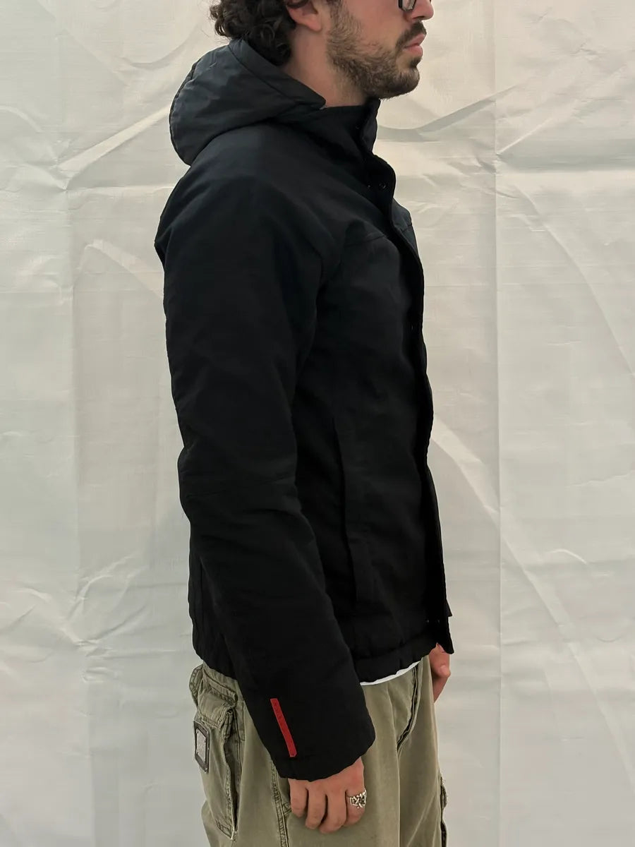 2000s Prada Linea Rossa Black Hooded Ski Jacket BoNVHKE 2