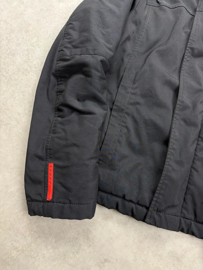 2000s Prada Linea Rossa Black Hooded Ski Jacket BoNVHKE 8