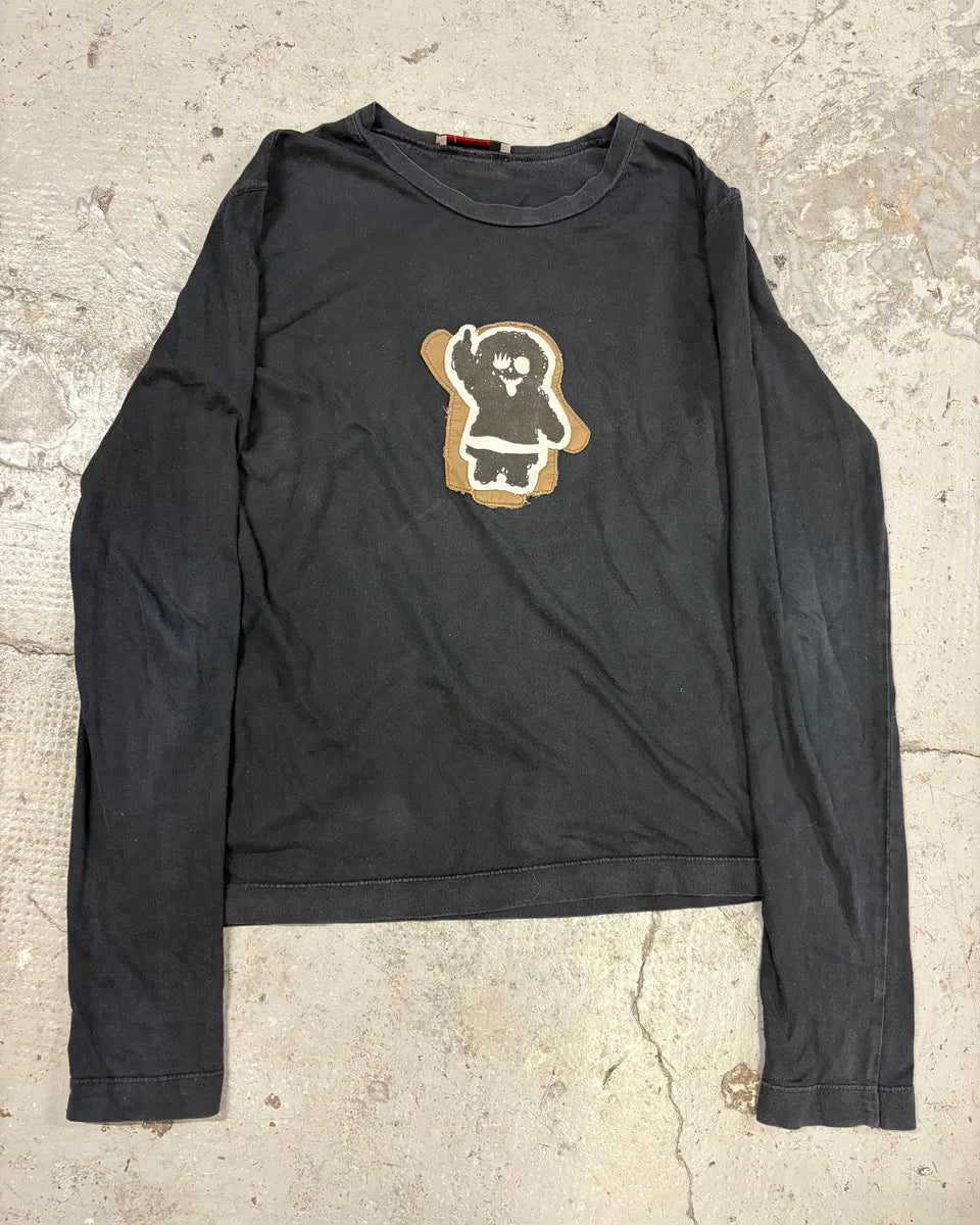 2000s Prada Linea Rossa Black Human Longsleeves (XS/S) qTpLsrp 0