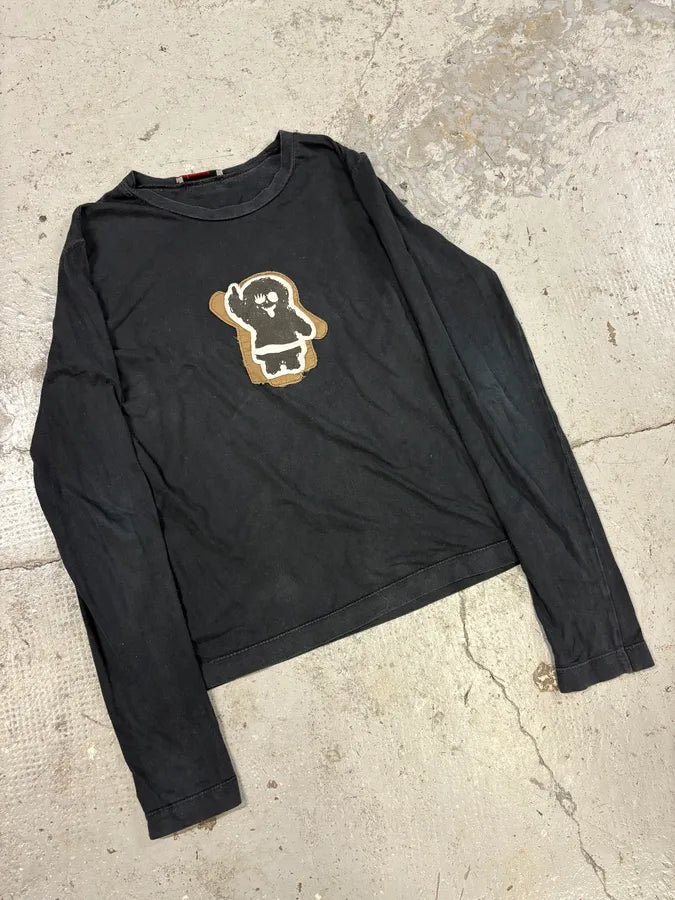 2000s Prada Linea Rossa Black Human Longsleeves (XS/S) qTpLsrp 3