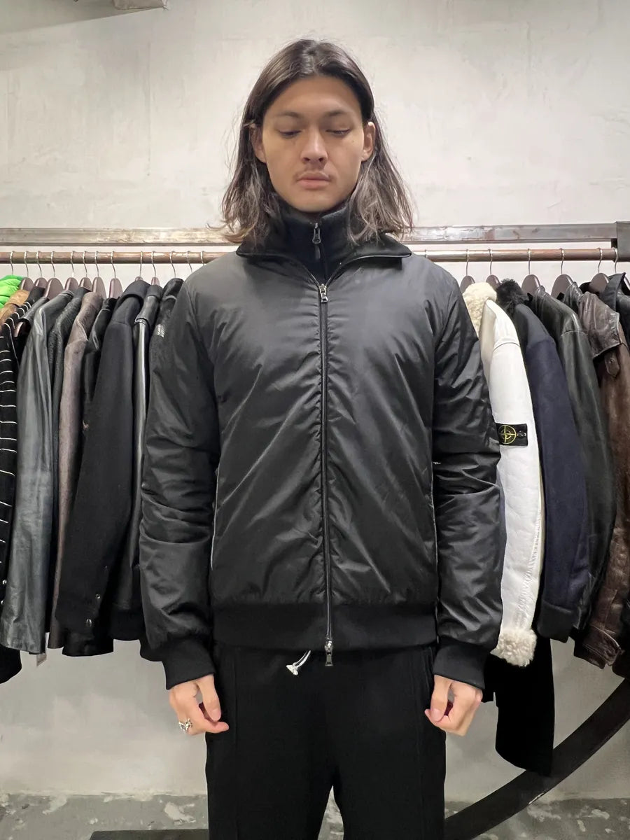 2000s Prada Linea Rossa Black Hybrid Nylon Jacket (L) 1