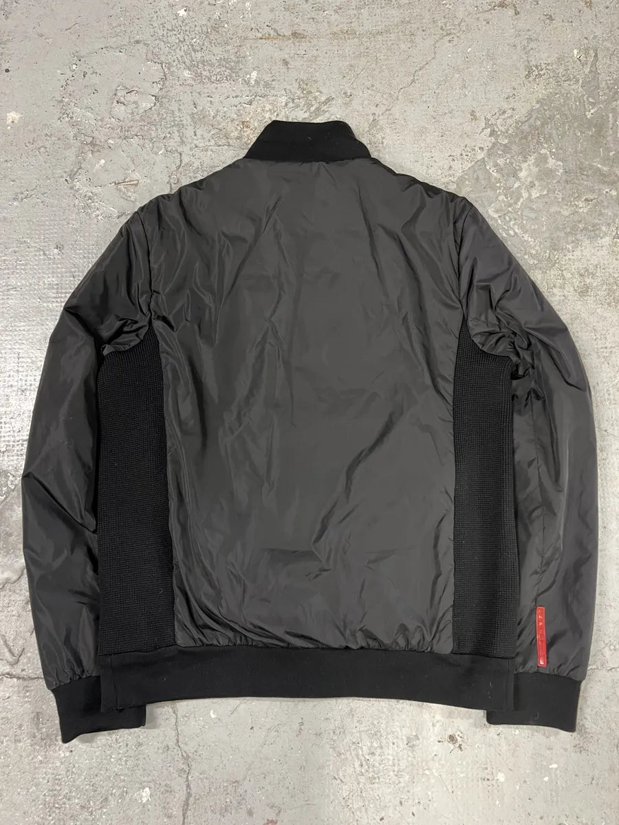 2000s Prada Linea Rossa Black Hybrid Nylon Jacket (L) 5