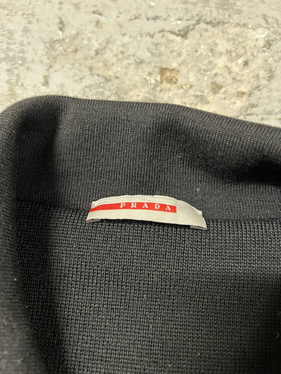 2000s Prada Linea Rossa Black Hybrid Nylon Jacket (L) 6