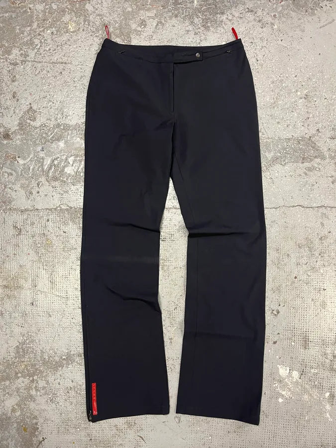 2000s Prada Linea Rossa Black Light Straight Pants (S/M) CBUikge 0