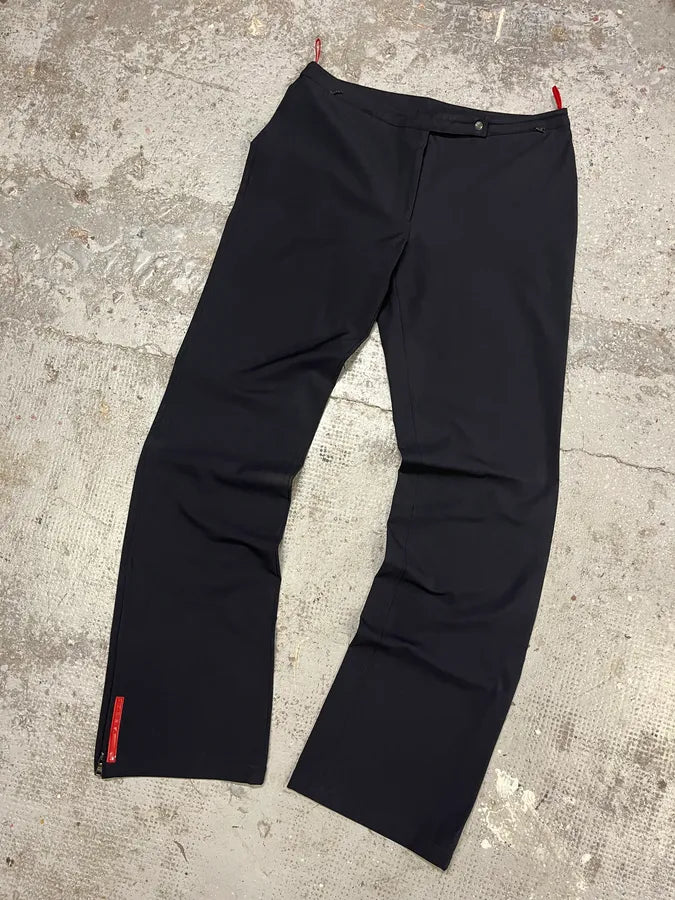 2000s Prada Linea Rossa Black Light Straight Pants (S/M) CBUikge 4