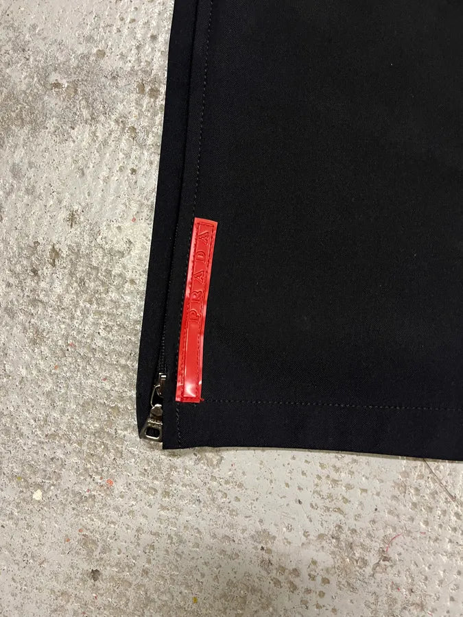2000s Prada Linea Rossa Black Light Straight Pants (S/M) CBUikge 8