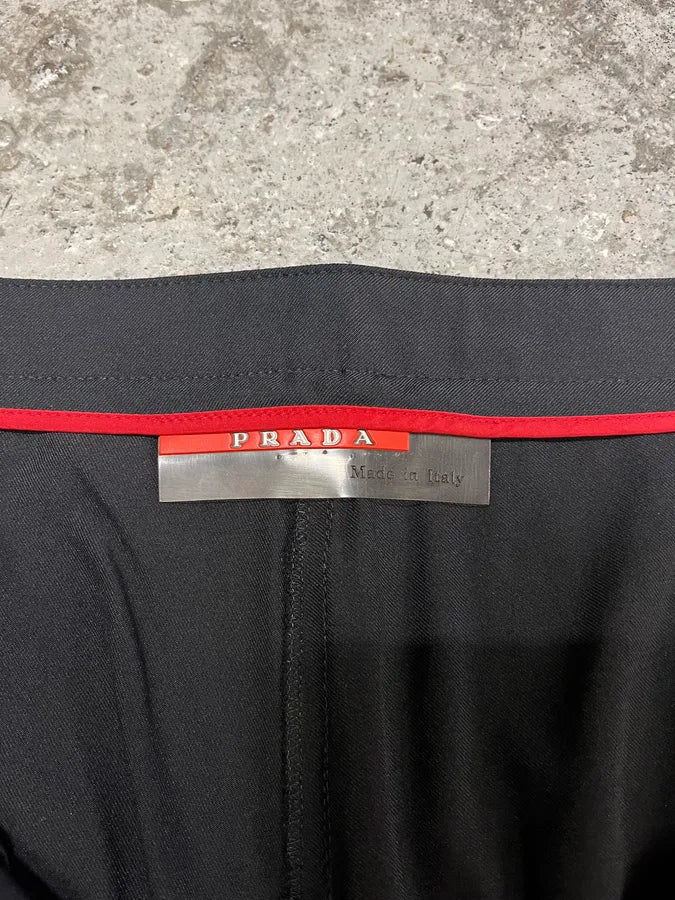 2000s Prada Linea Rossa Black Light Straight Pants (S/M) CBUikge 9