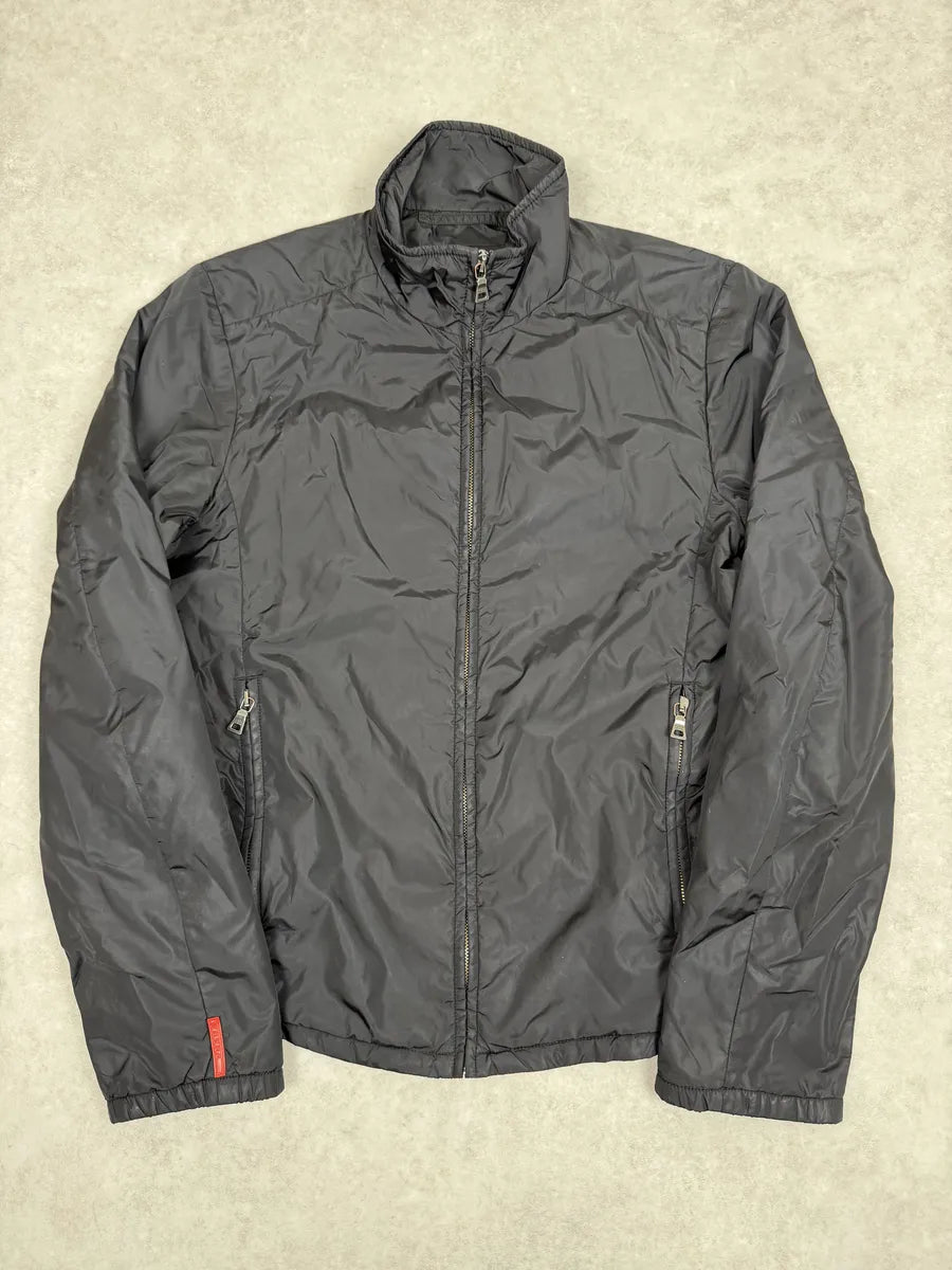 2000s Prada Linea Rossa Black Nylon Jacket KeaRgsN 1