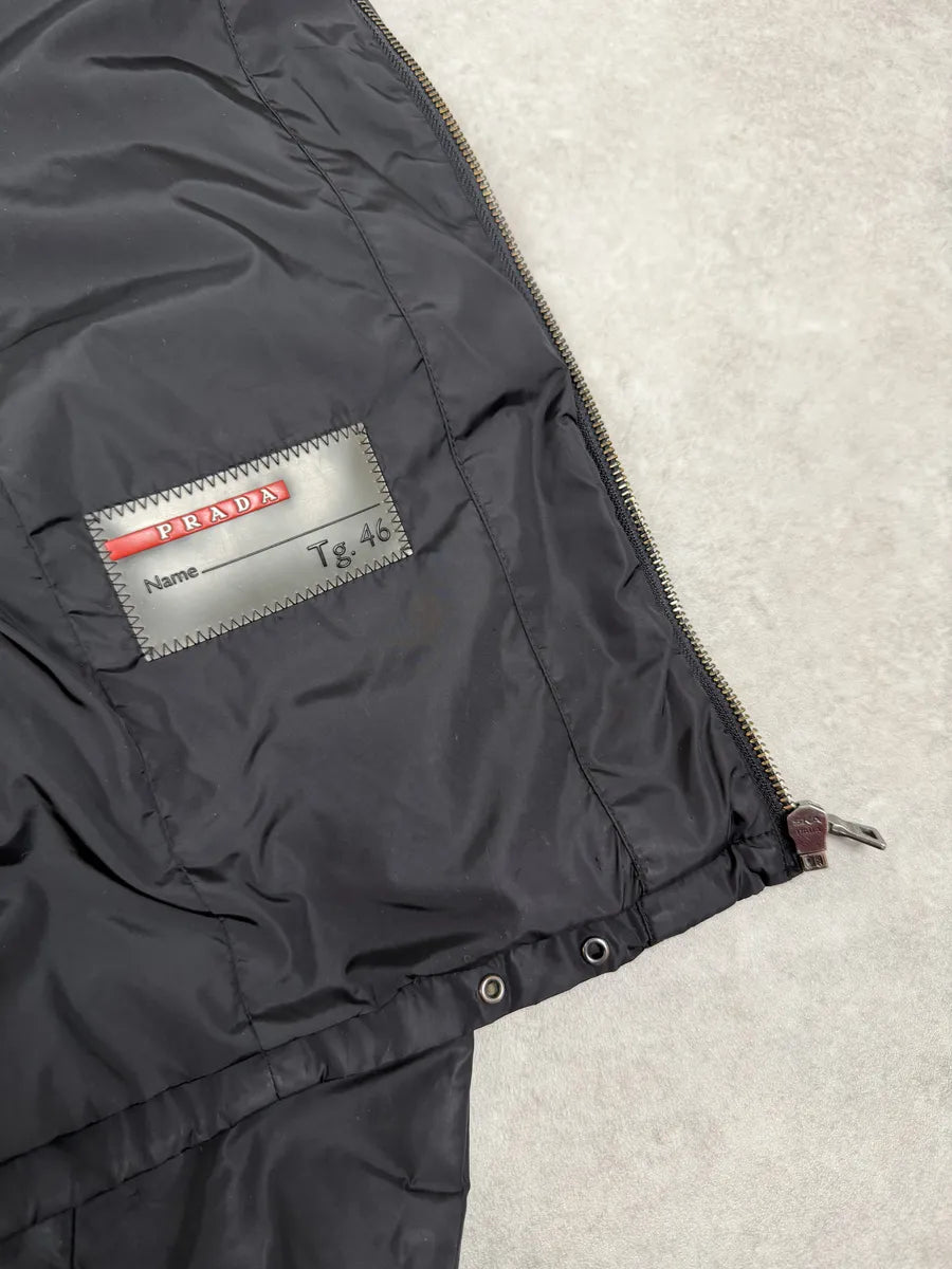 2000s Prada Linea Rossa Black Nylon Jacket KeaRgsN 4