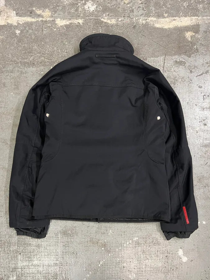 2000s Prada Linea Rossa Black Nylon Jacket kUasxrF 3