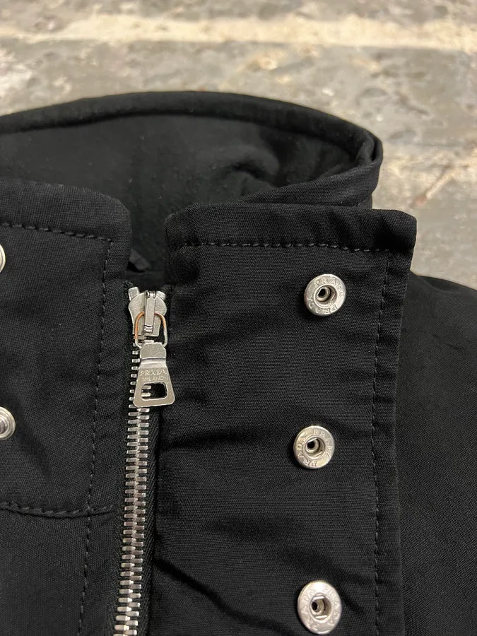 2000s Prada Linea Rossa Black Nylon Jacket kUasxrF 5