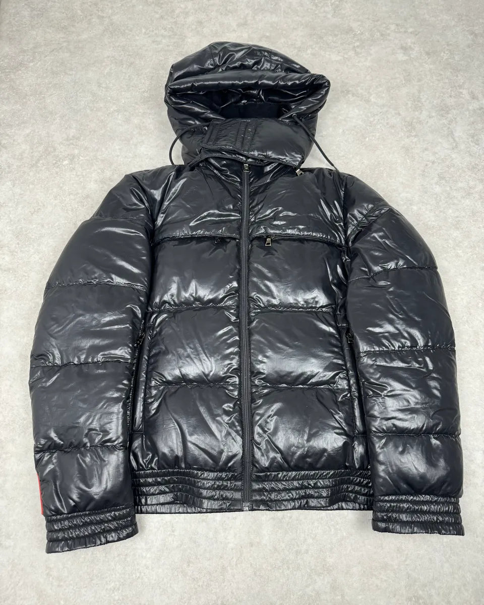 2000s Prada Linea Rossa Black Nylon Puffer Jacket  HksBFud 0
