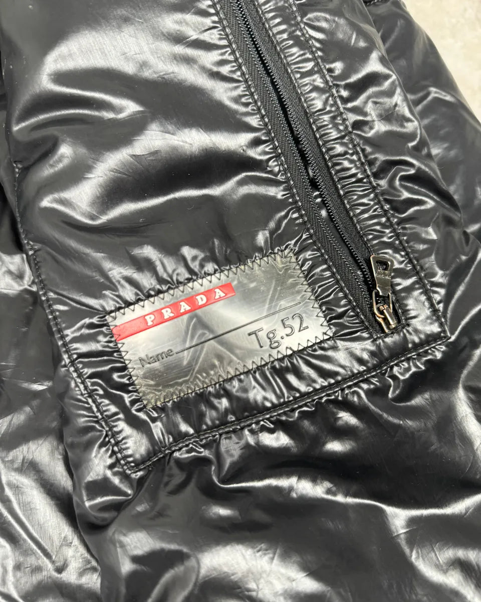 2000s Prada Linea Rossa Black Nylon Puffer Jacket  HksBFud 11