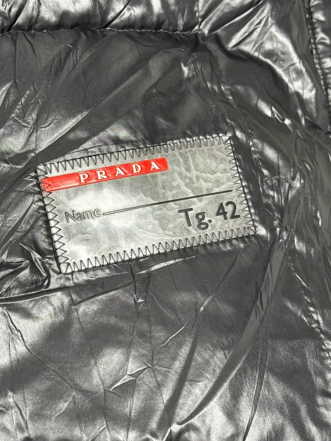 AW2012 Prada Linea Rossa Black Nylon Quilted Puffer Jacket mCJZfbI 10