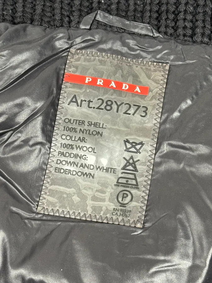 AW2012 Prada Linea Rossa Black Nylon Quilted Puffer Jacket mCJZfbI 12