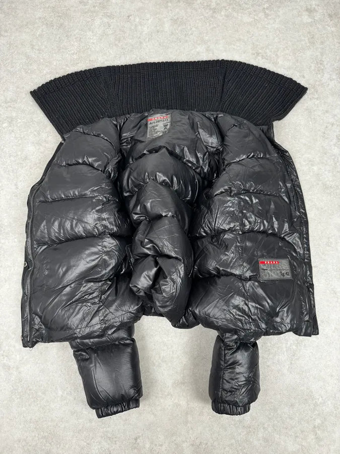 AW2012 Prada Linea Rossa Black Nylon Quilted Puffer Jacket mCJZfbI 7