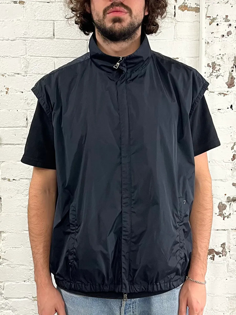2000s Prada Linea Rossa Black Nylon Vest Jacket LTaZqxv 2