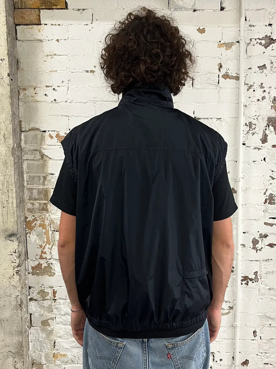 2000s Prada Linea Rossa Black Nylon Vest Jacket LTaZqxv 3