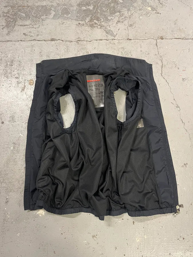2000s Prada Linea Rossa Black Nylon Vest Jacket LTaZqxv 8