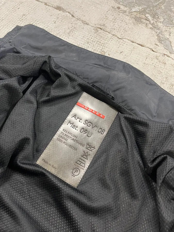 2000s Prada Linea Rossa Black Nylon Vest Jacket LTaZqxv 9