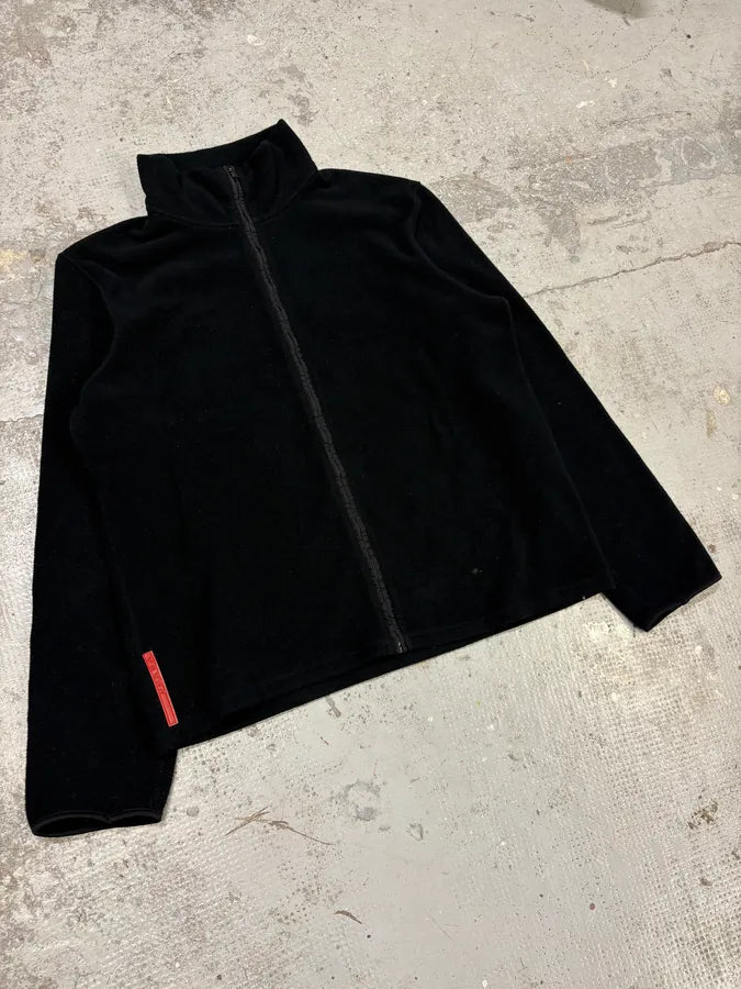 2000s Prada Linea Rossa Black Padded Zip-up Fleece BILtRSa 4