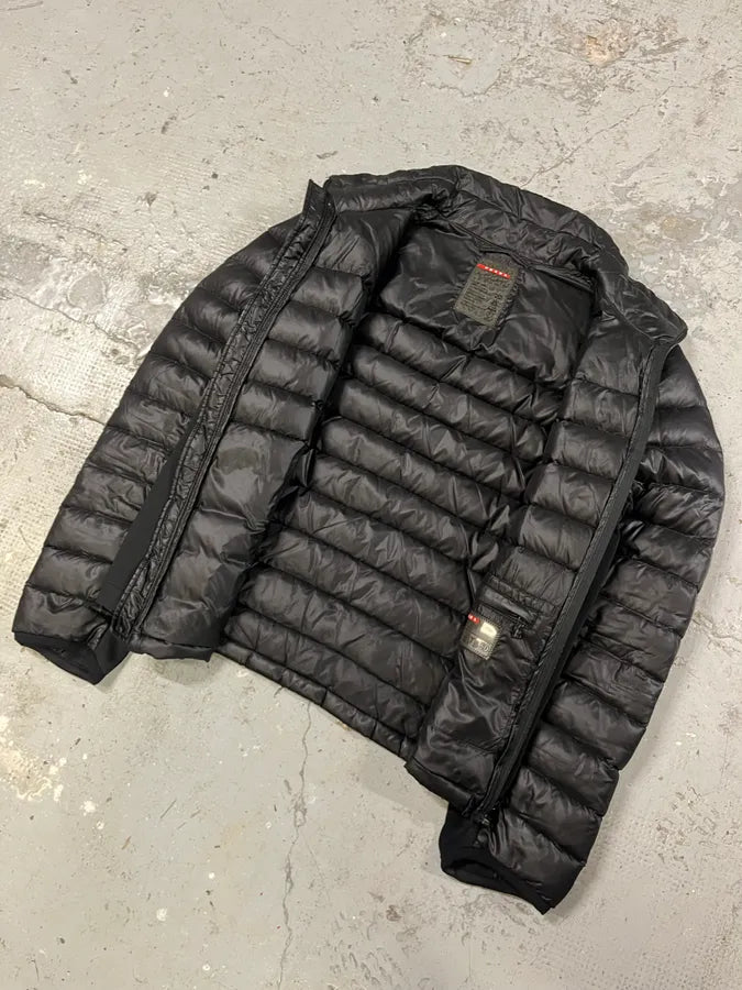2000s Prada Linea Rossa Black Puffer Jacket oxqhUSM 4